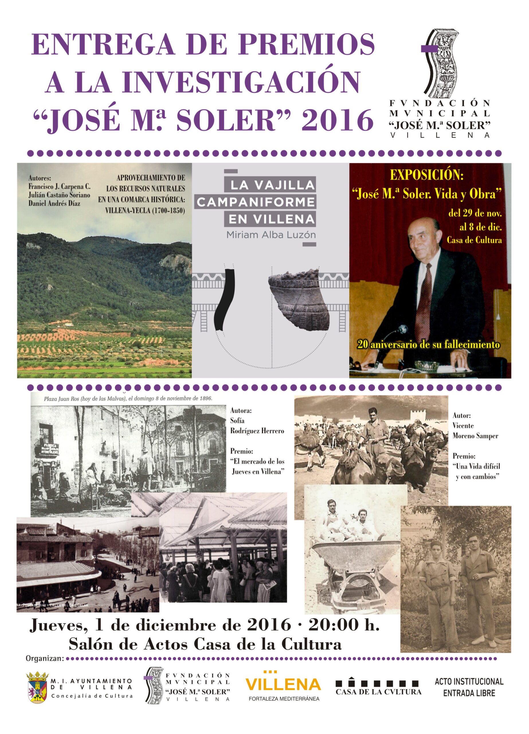 La Fundación José María Soler entregará el 1 de diciembre los premios de investigación