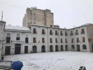 Plaza Mayor de Villena nevada