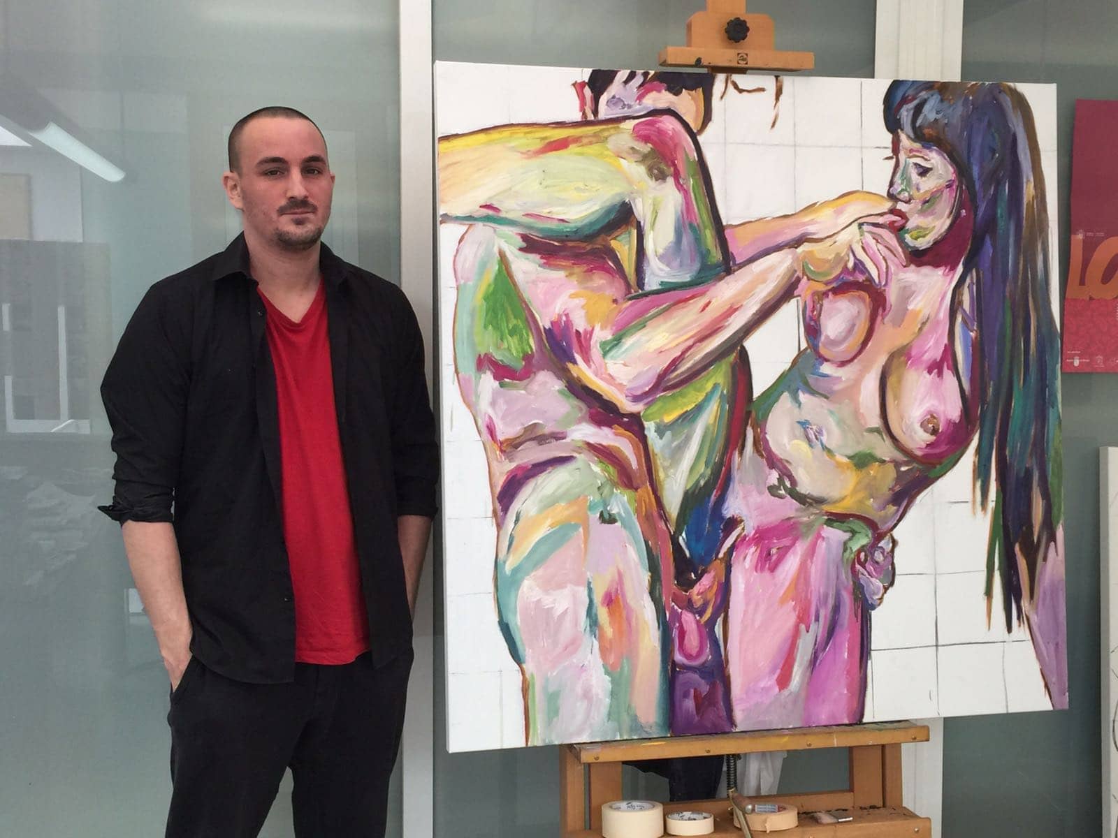 El joven pintor villenense Tomás Navarro Méndez expone sus obras en el Kursaal de Donosti
