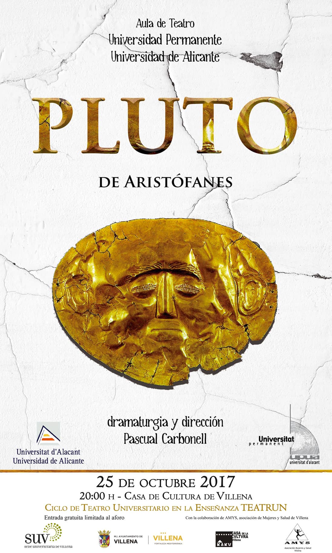 La Sede Universitaria programa la obra de Teatro “Pluto”