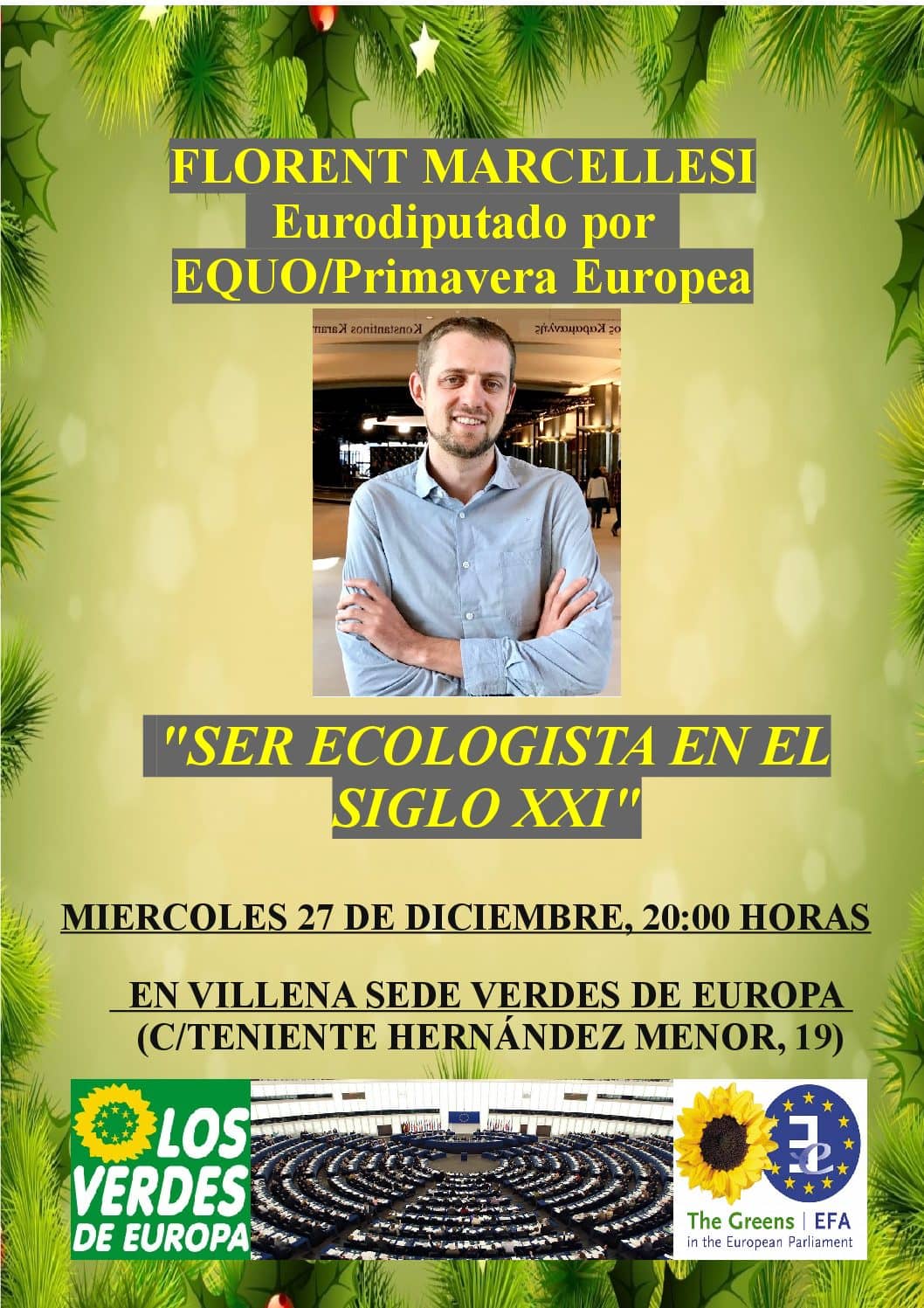Conferencia del Eurodiputado Florent Marcellesi: Ser ecologista en el siglo XXI