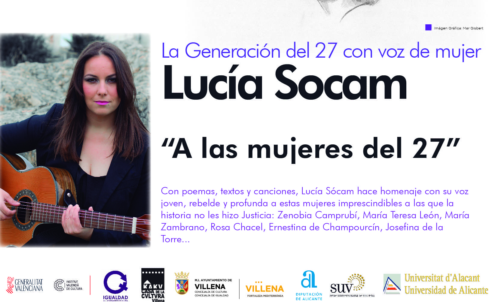 La cantautora Lucía Socam inicia el ciclo “Cultura y Mujer” en la Casa de Cultura en 2018