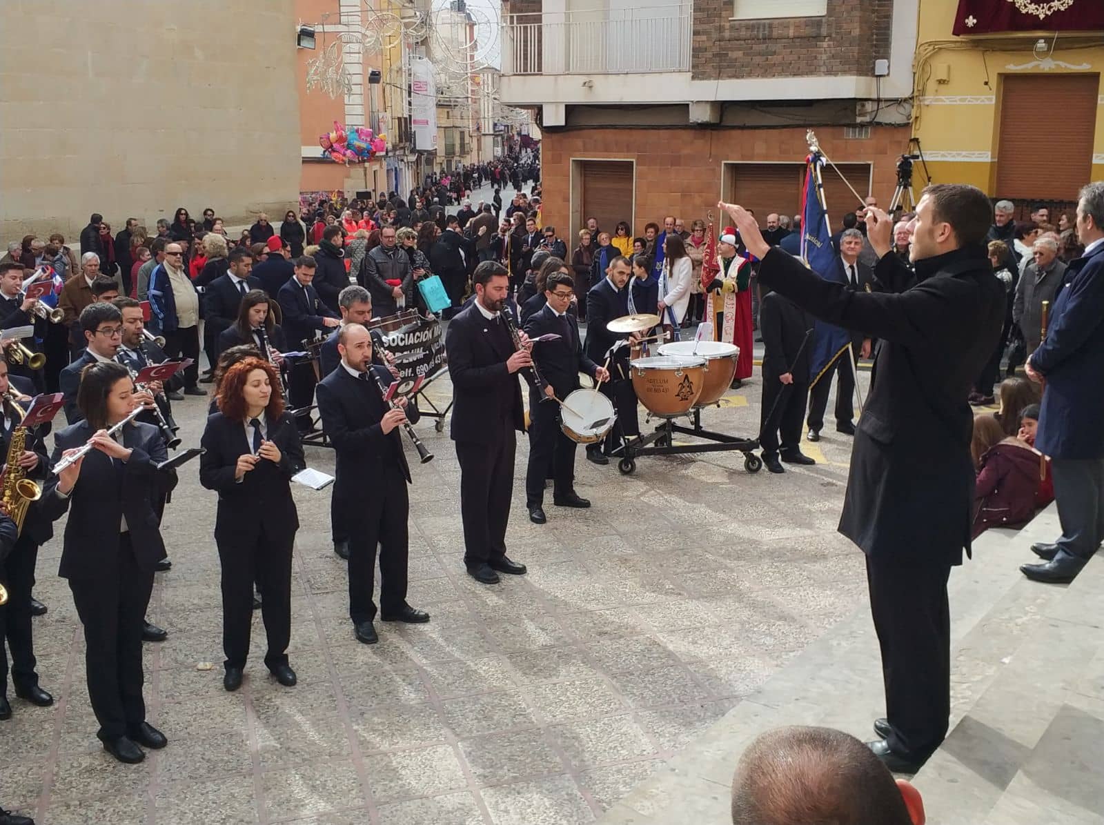 Asociación Musical Adelum de Villena, segunda clasificada en la entrada de bandas y fiesta del pasodoble de las fiestas de Sax 2018