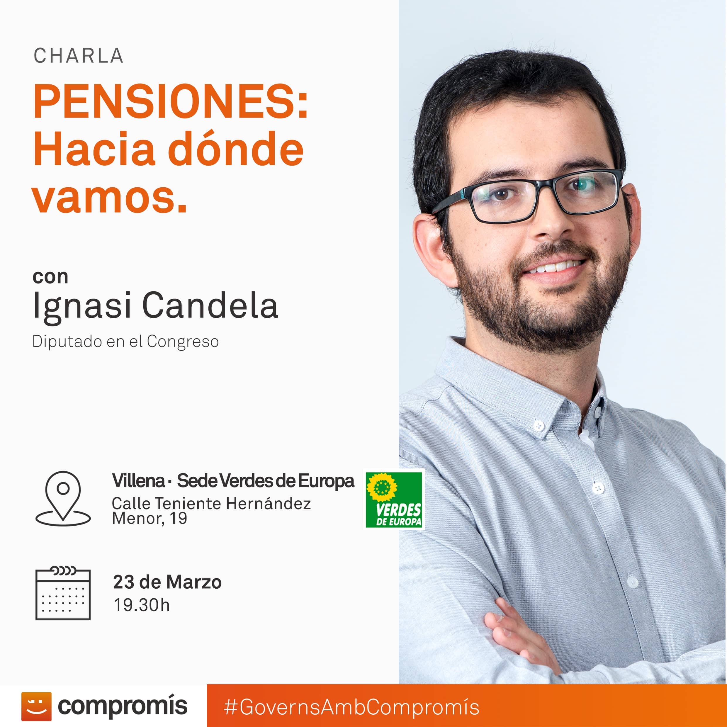 El diputado de Compromís, Ignasi  Candela, abordará la situación de las pensiones