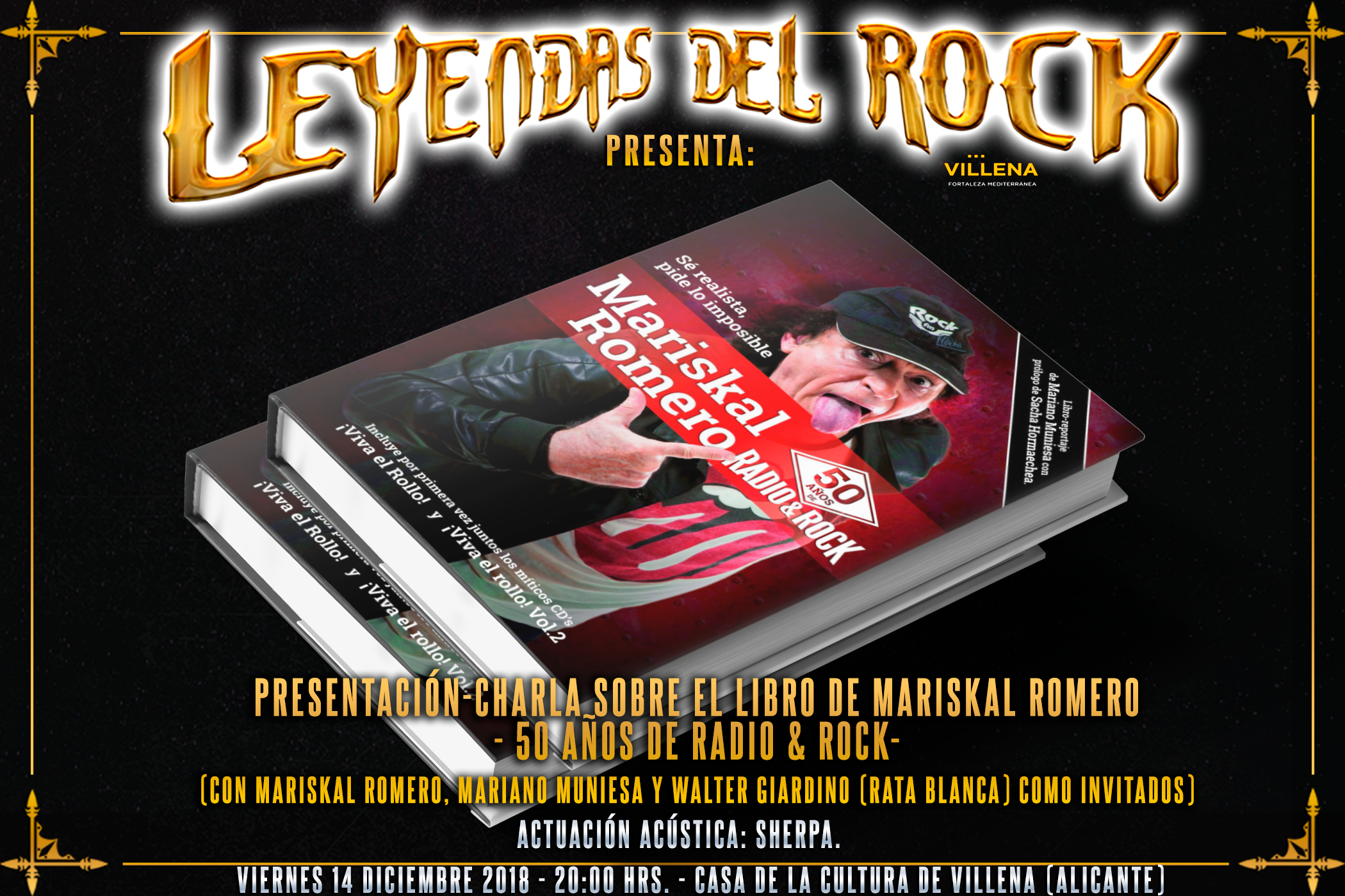 Leyendas del Rock trae a Villena la presentación del libro “Mariskal Romero – 50 años de Radio & Rock”