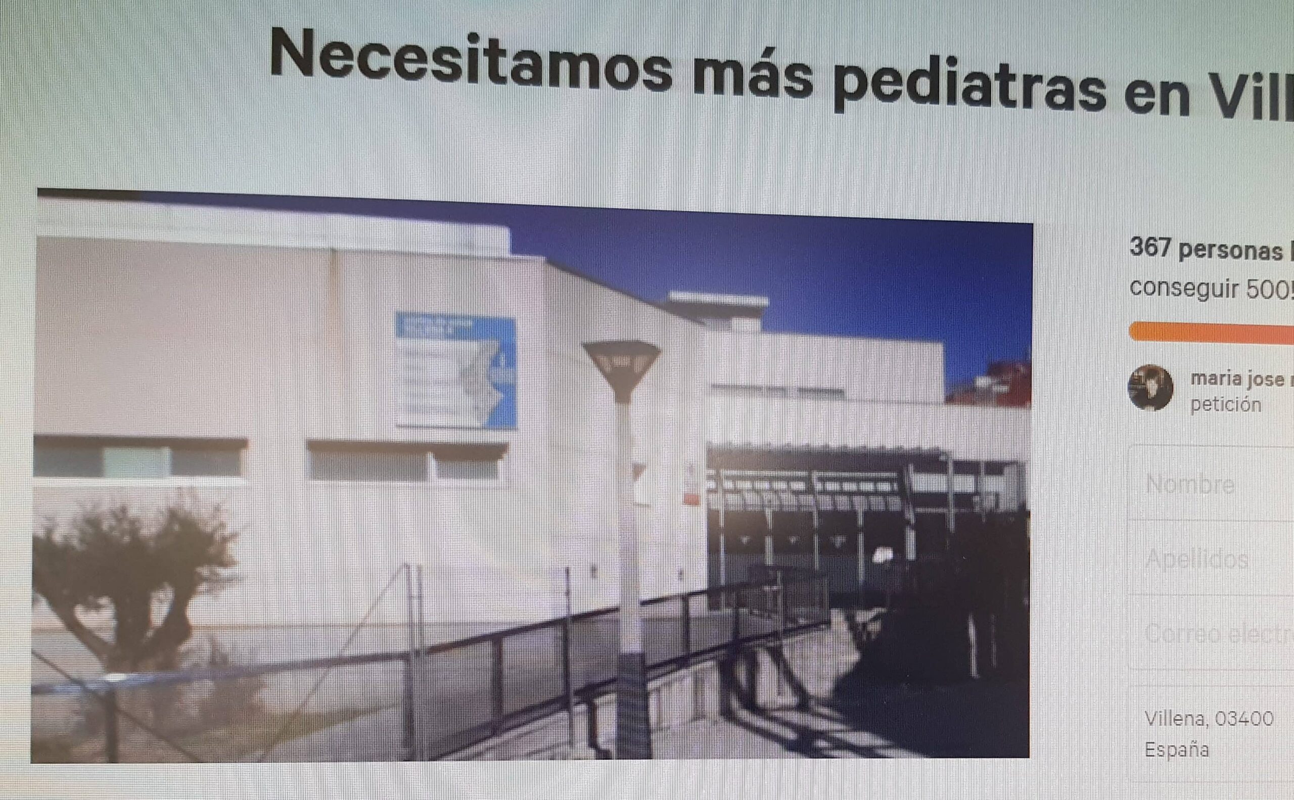 Inician una campaña para demandar más pediatras en Villena