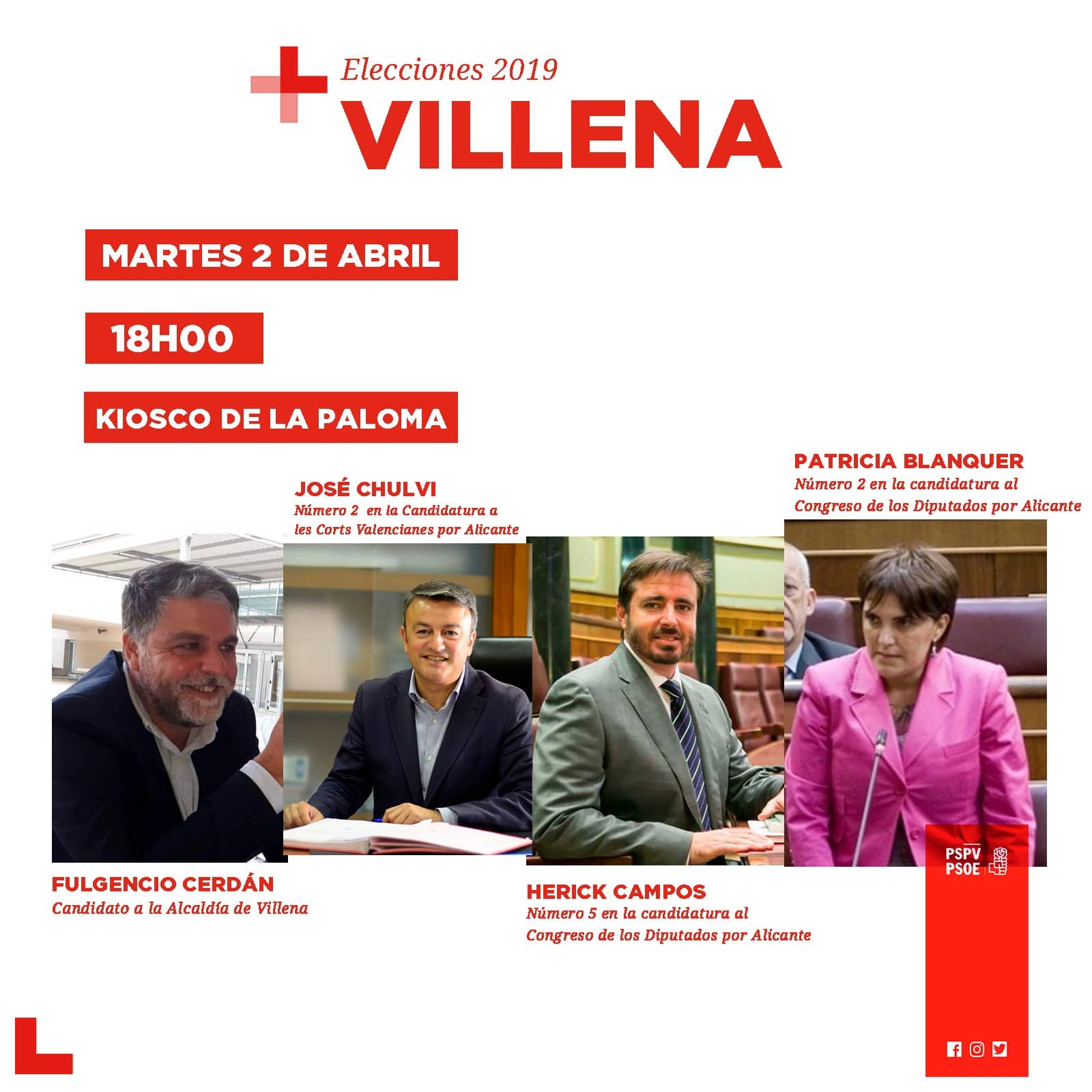 El martes visitan Villena los diputados socialistas Patricia Blanquer y Herick Campos