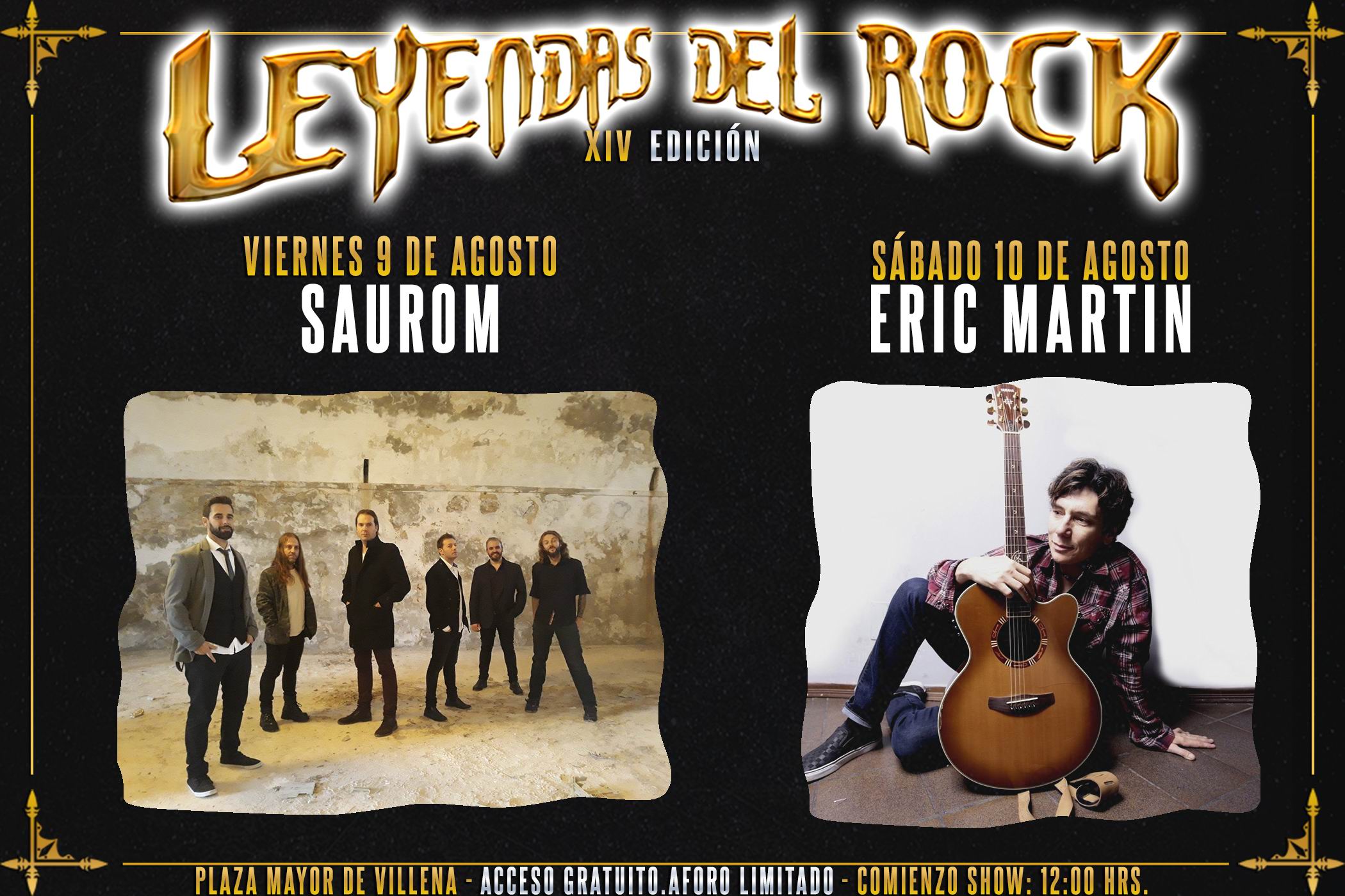 Saurom y Eric Martin, conciertos acústicos de Leyendas del Rock 2019