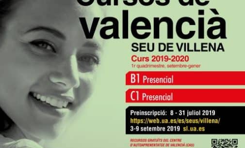 La Sede Universitaria de Villena propone  cursos de valenciano B1 y C1
