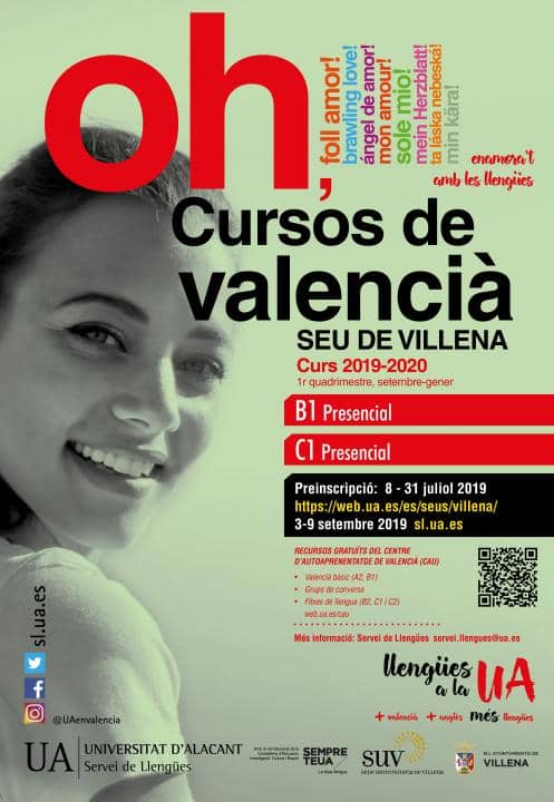 La Sede Universitaria de Villena propone  cursos de valenciano B1 y C1