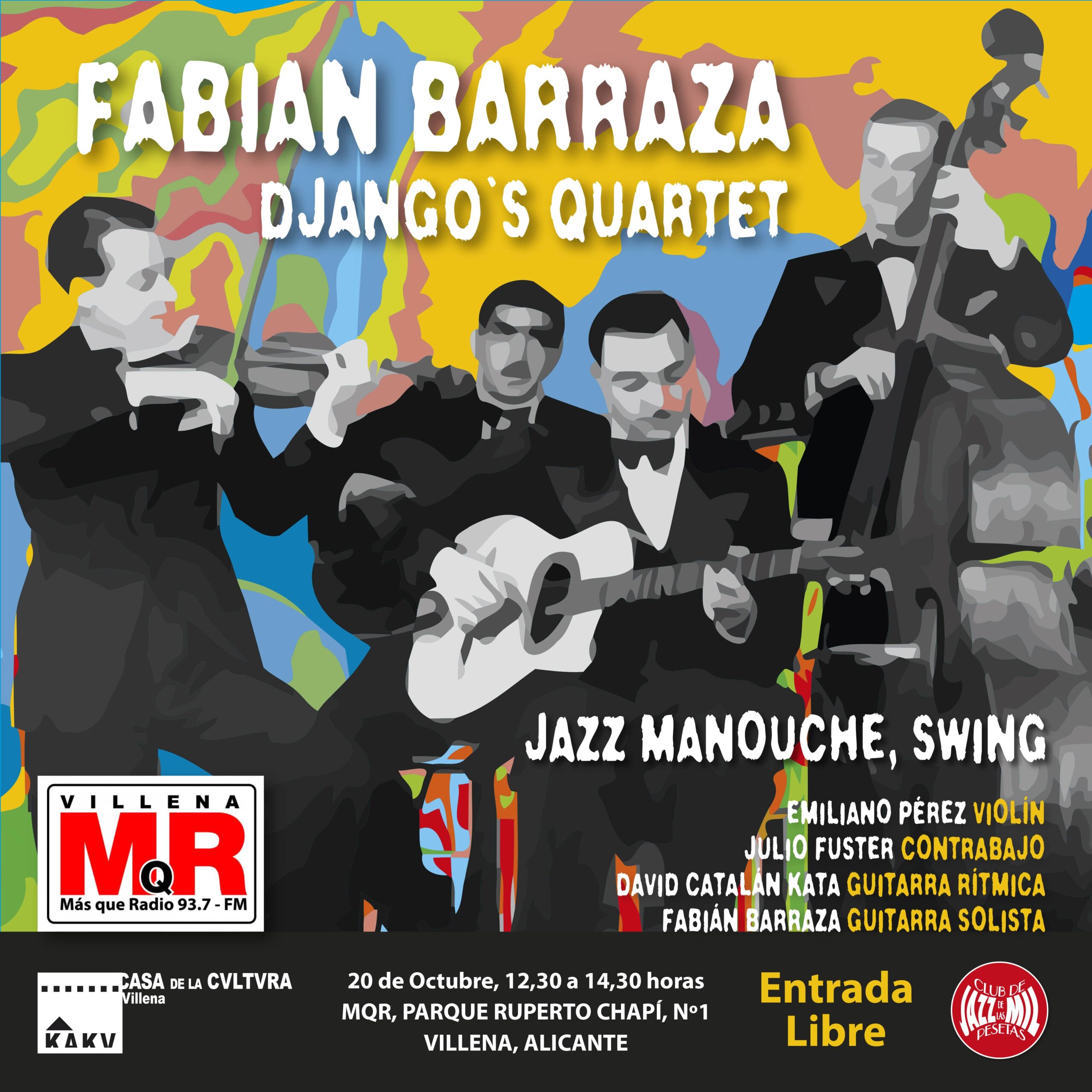 Concierto de Fabian Barraza Dajngo ́s Quartet en el paseo Chapí