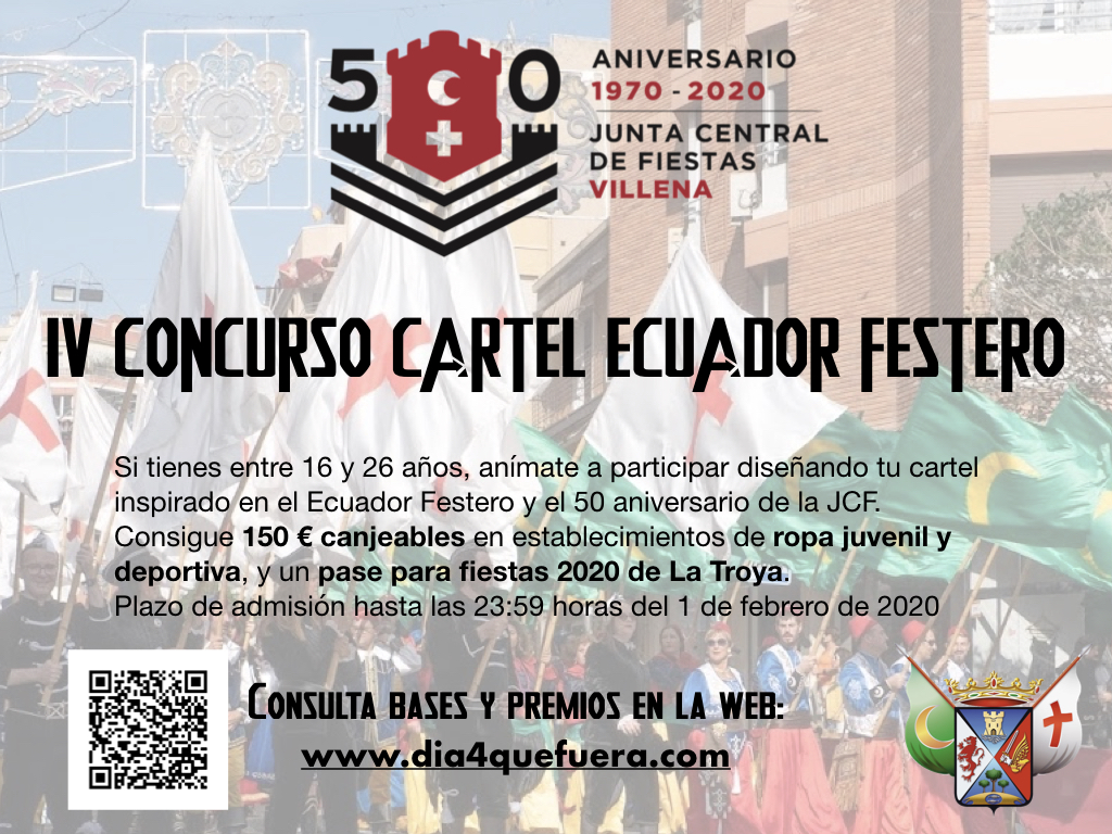 La Junta Central de Fiestas convoca el concurso juvenil de cartel para el Ecuador Festero 2020