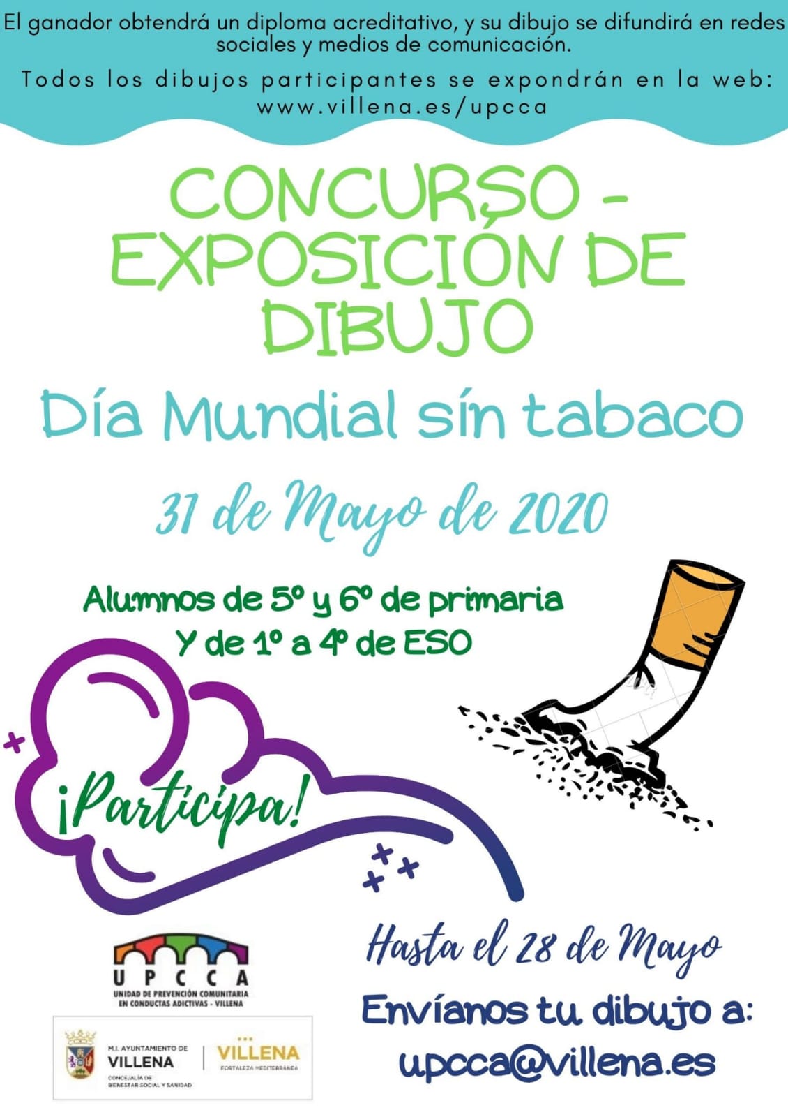Organizan un concurso infantil de dibujo y eslóganes por el Día Mundial Sin Tabaco