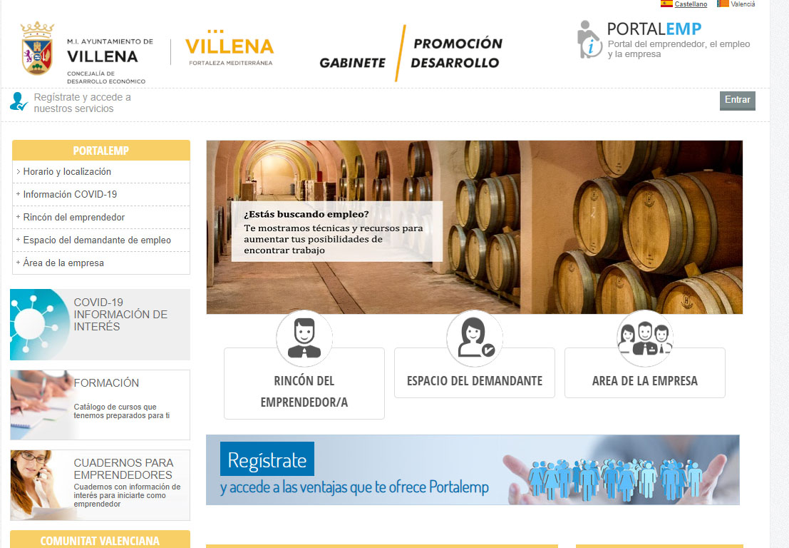 Villena pone en marcha un portal para divulgar ofertas y demandas de empleo