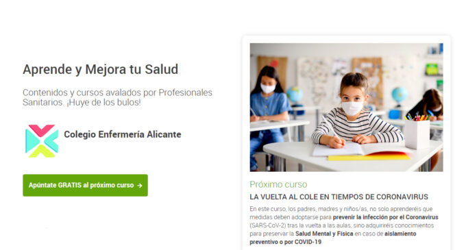 El Colegio de Enfermería de Alicante ofrece un curso gratuito sobre la vuelta al cole en tiempos de COVID-1