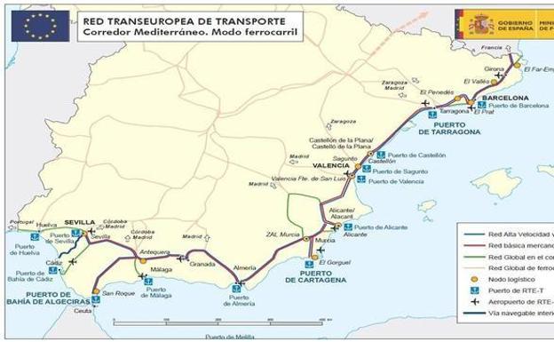 El puerto de Algeciras propone un ramal del Corredor Mediterráneo que pasaría por Villena