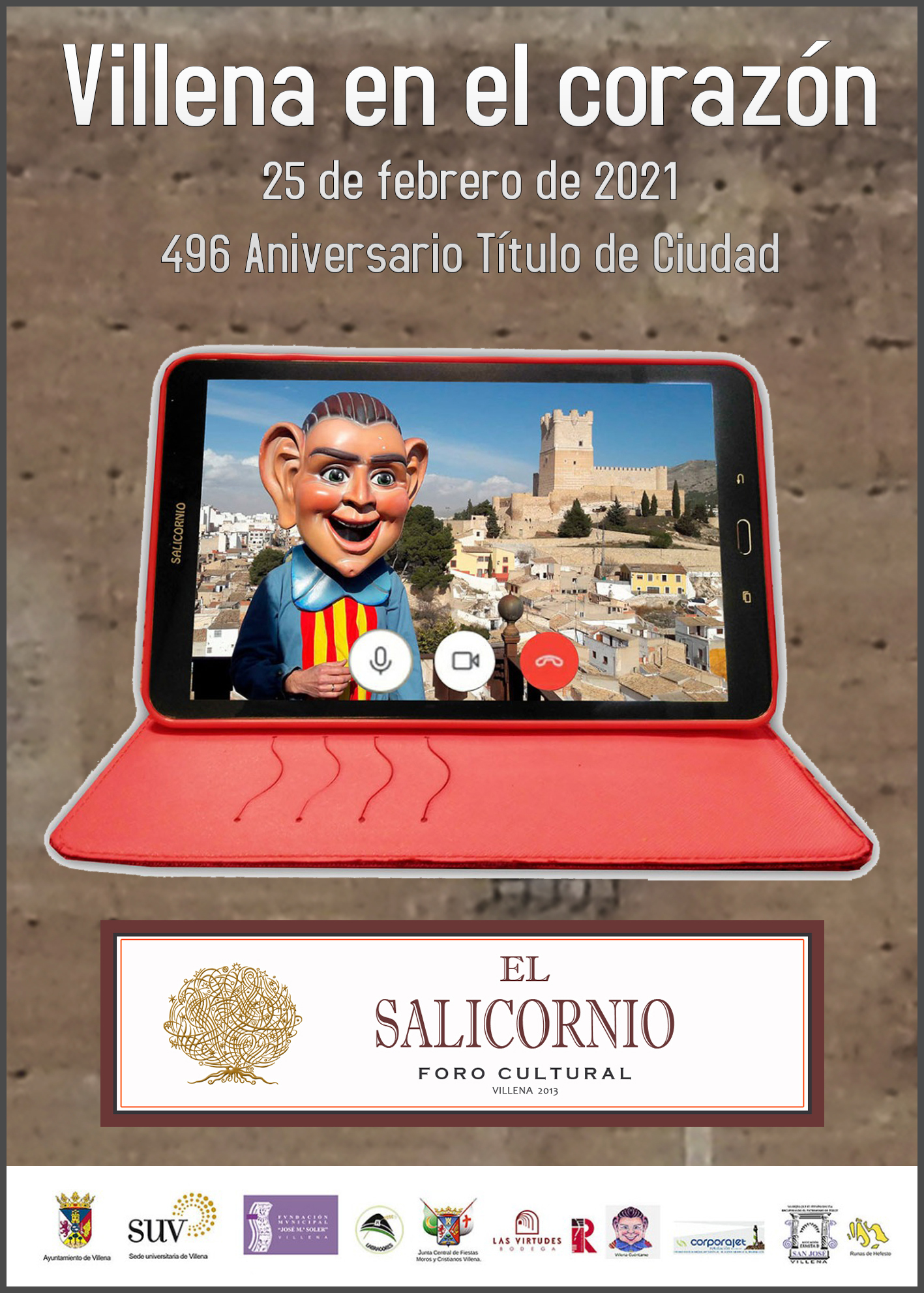 El Salicornio celebrará de manera virtual el 496 aniversario del título de Ciudad de Villena