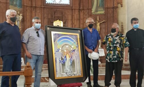Sortean un cuadro de Pedro Marco para recaudar fondos para la restauración de la iglesia de Santa María