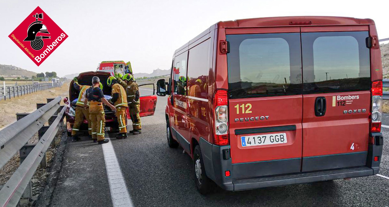 Un herido tras colisionar un camión y un turismo en la A-31 en Villena