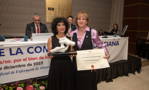 La enfermera villenense María Dolores Gil Estevan, nombrada Colegiada de Honor durante el Día de la Enfermería de la Comunidad Valenciana