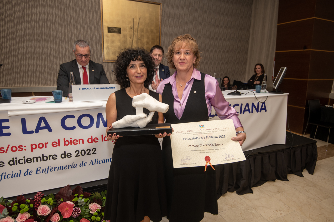 La enfermera villenense María Dolores Gil Estevan, nombrada Colegiada de Honor durante el Día de la Enfermería de la Comunidad Valenciana