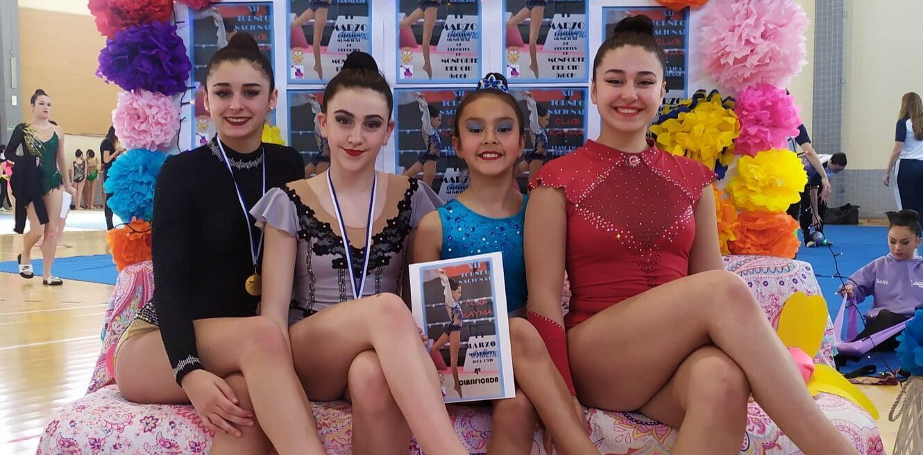 Claudia Mateo, Elena García e Inés López de Atalaya, podio en el trofeo de gimnasia rítmica de Monforte del Cid