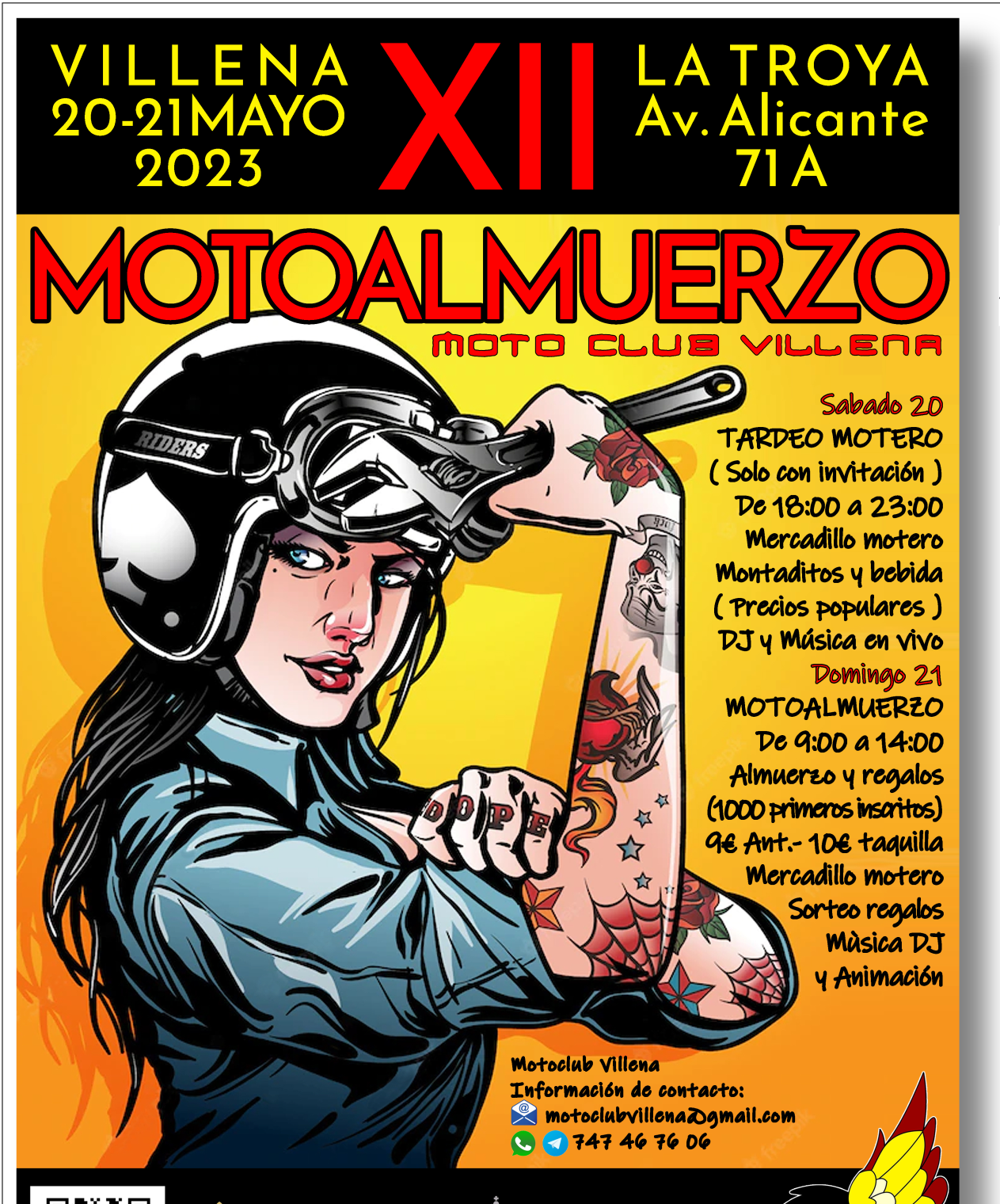 Motoclub Villena organiza su Motoalmuerzo el 20 y 21 de mayo