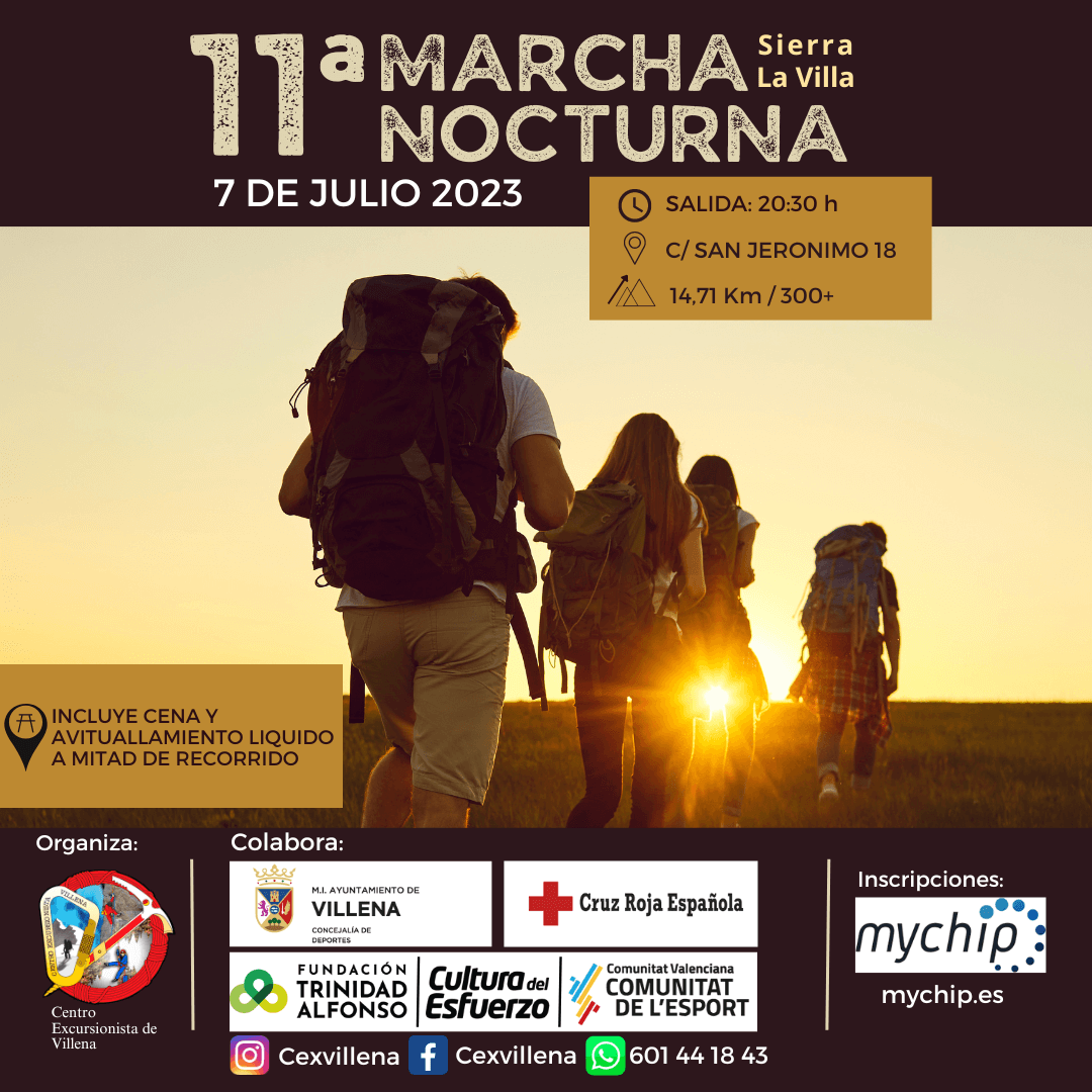El Centro Excursionista Villena organiza la XI Marcha Nocturna Sierra La Villa