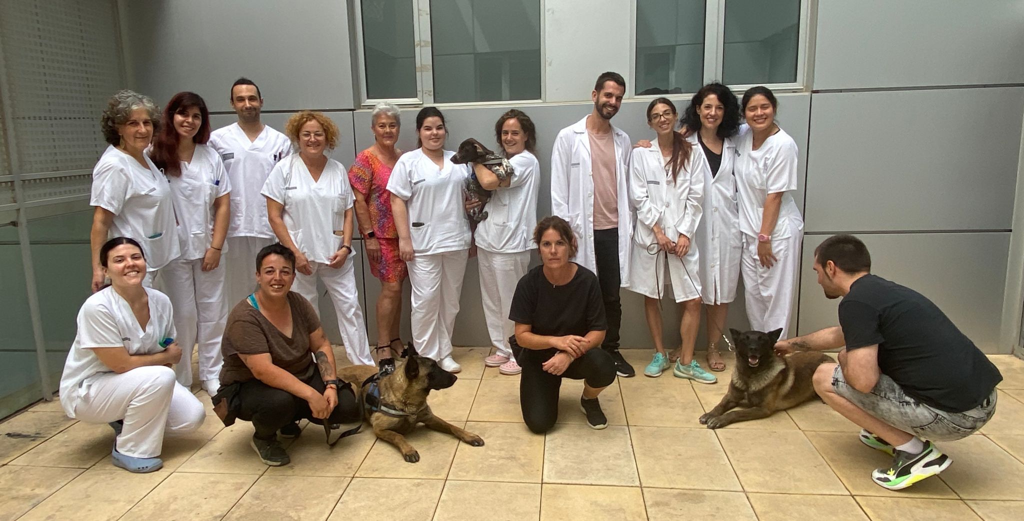 Los pacientes de Salud Mental del Hospital General de Elda reciben su primera sesión de caninoterapia