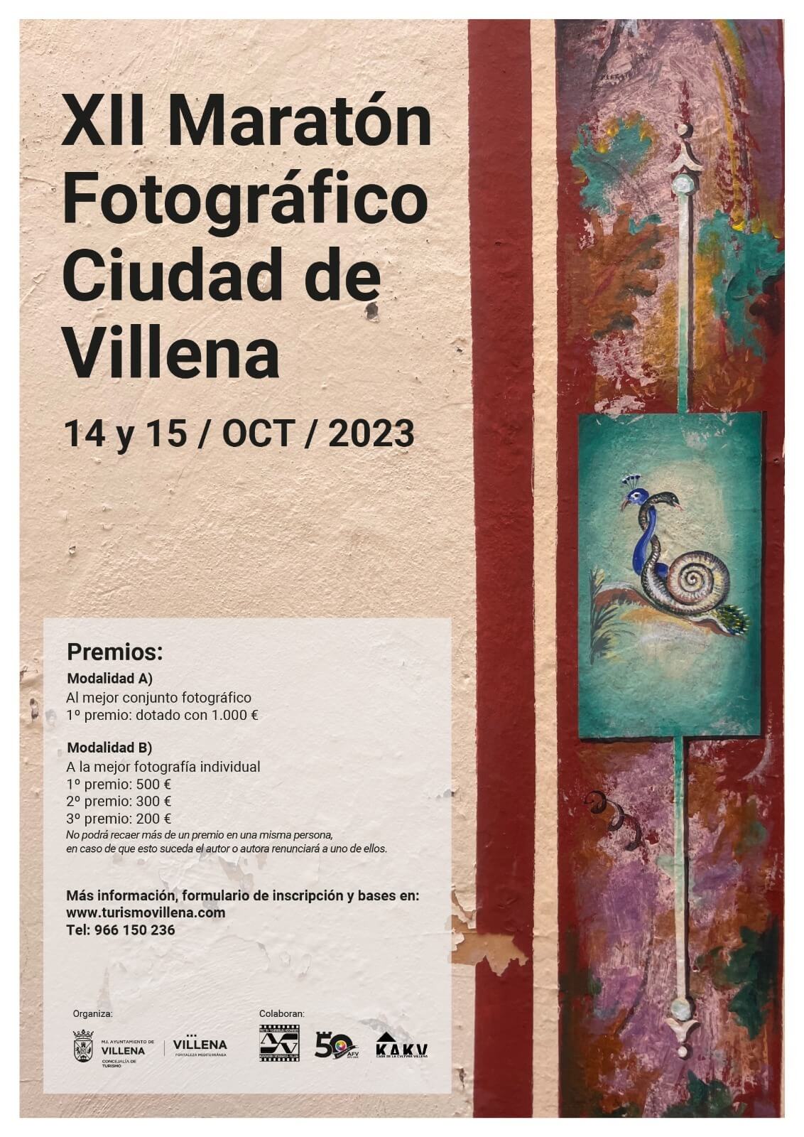 Turismo convoca la nueva edición del Maratón Fotográfico Ciudad de Villena 2023