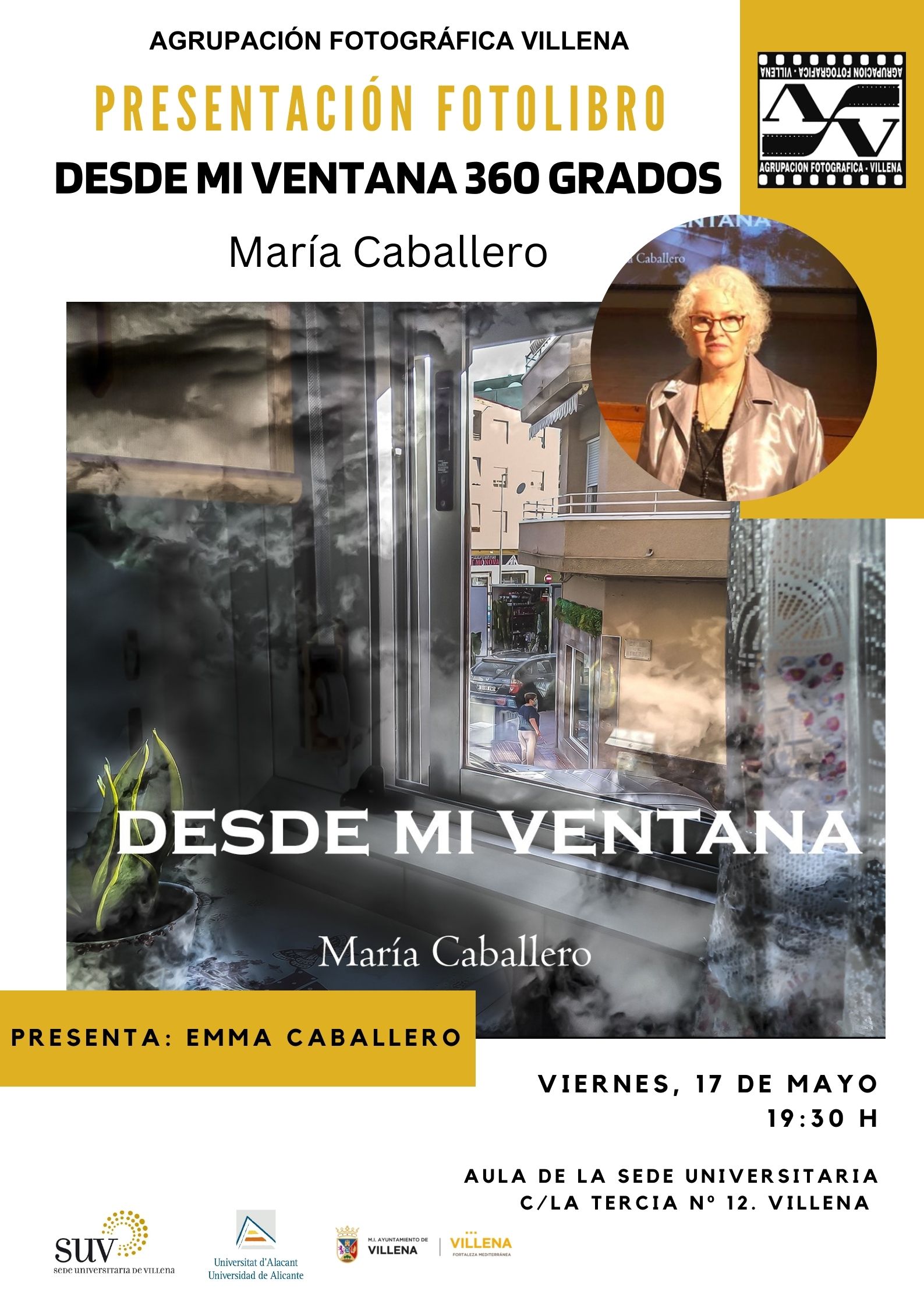 Presentación del foto libro “Desde mi ventana 360 grados” de María Caballero