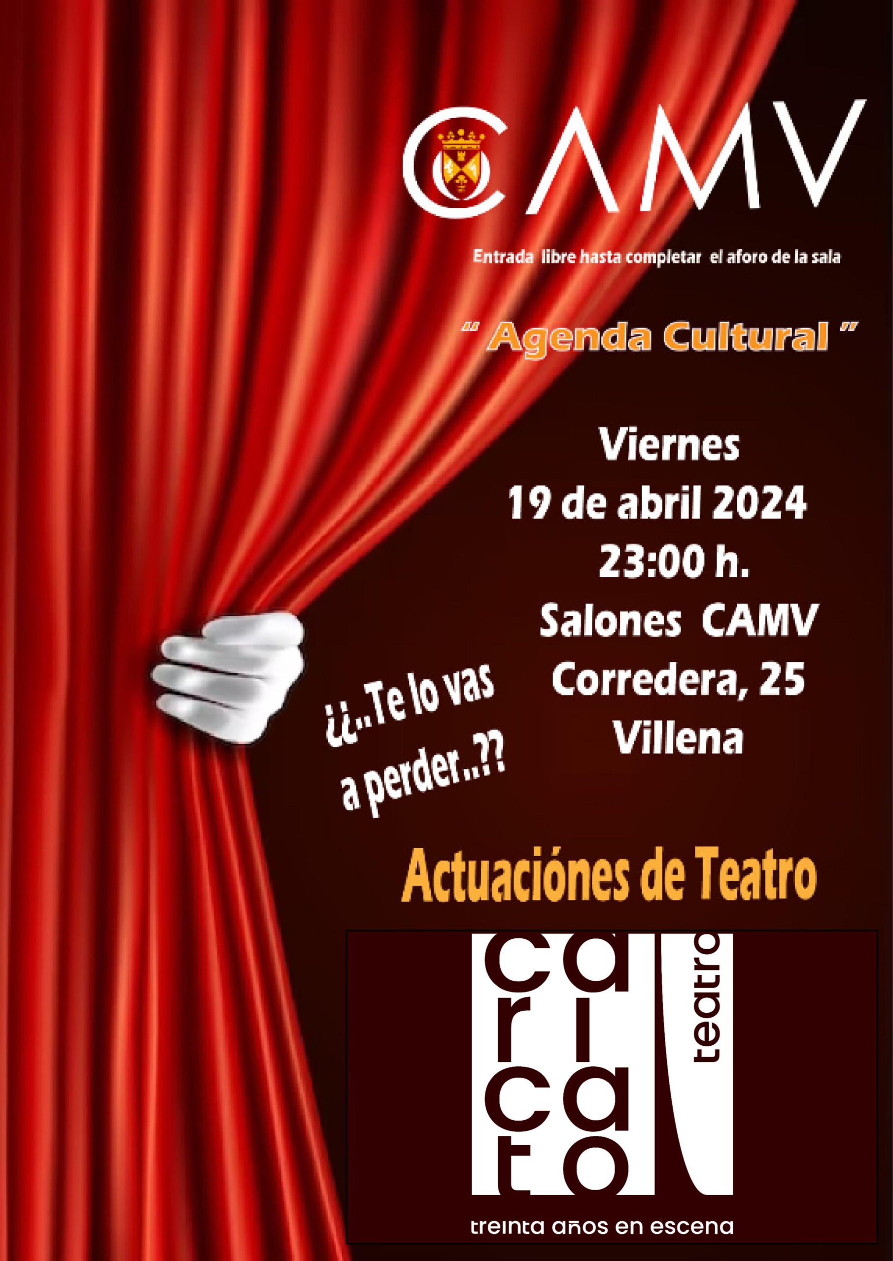 Caricato Teatro propone un café-teatro en el CAMV con entrada libre